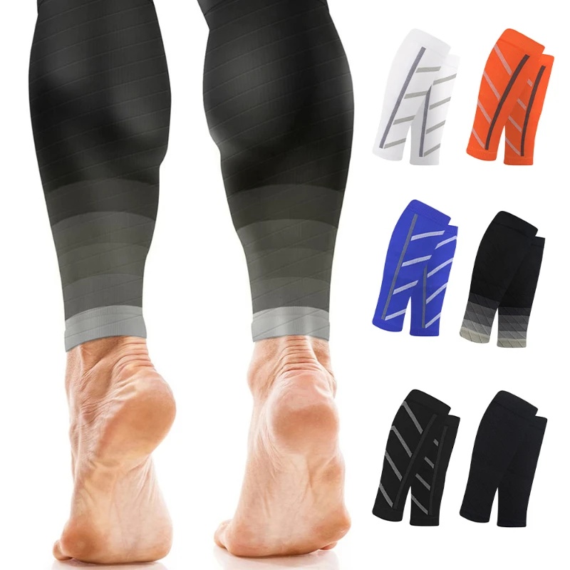 Compression Sleeve Calf - ปลอกรัดน่องแบบบีบอัด, อุปกรณ์ป้องกันขาแบบมีแรงกดสำหรับการวิ่งมาราธอนและการป้องกันในกีฬา
